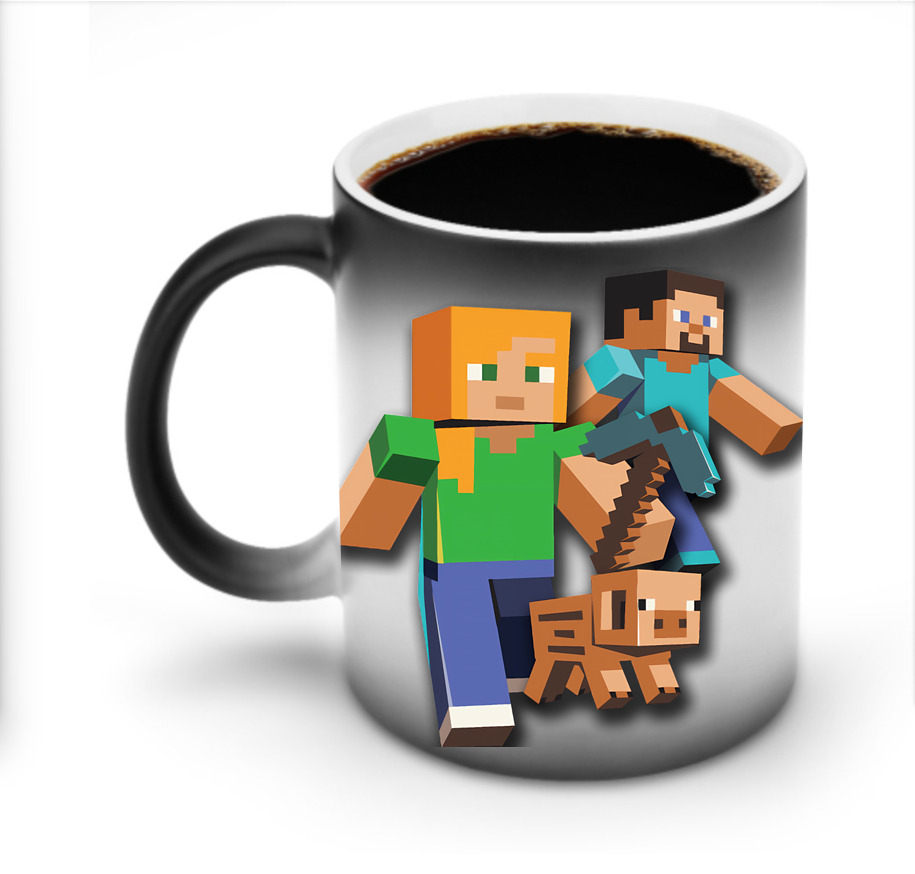 （画像用） マインクラフト ブロックの世界 Minecraft MC Block world 温度変色マグカップ