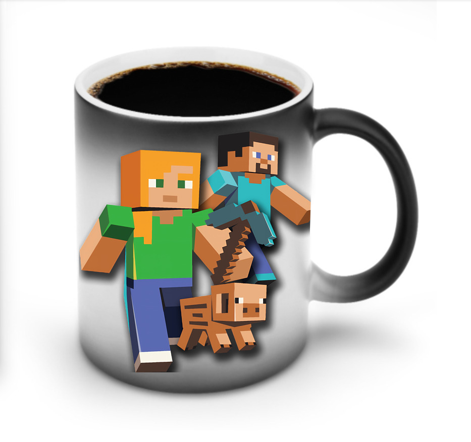 （画像用） マインクラフト ブロックの世界 Minecraft MC Block world 温度変色マグカップ