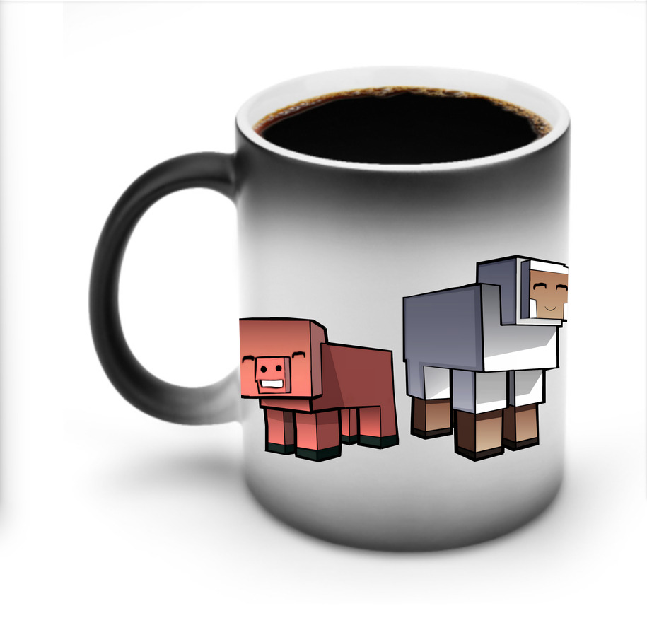 （画像用） マインクラフト ブロックの世界 Minecraft MC Block world 温度変色マグカップ