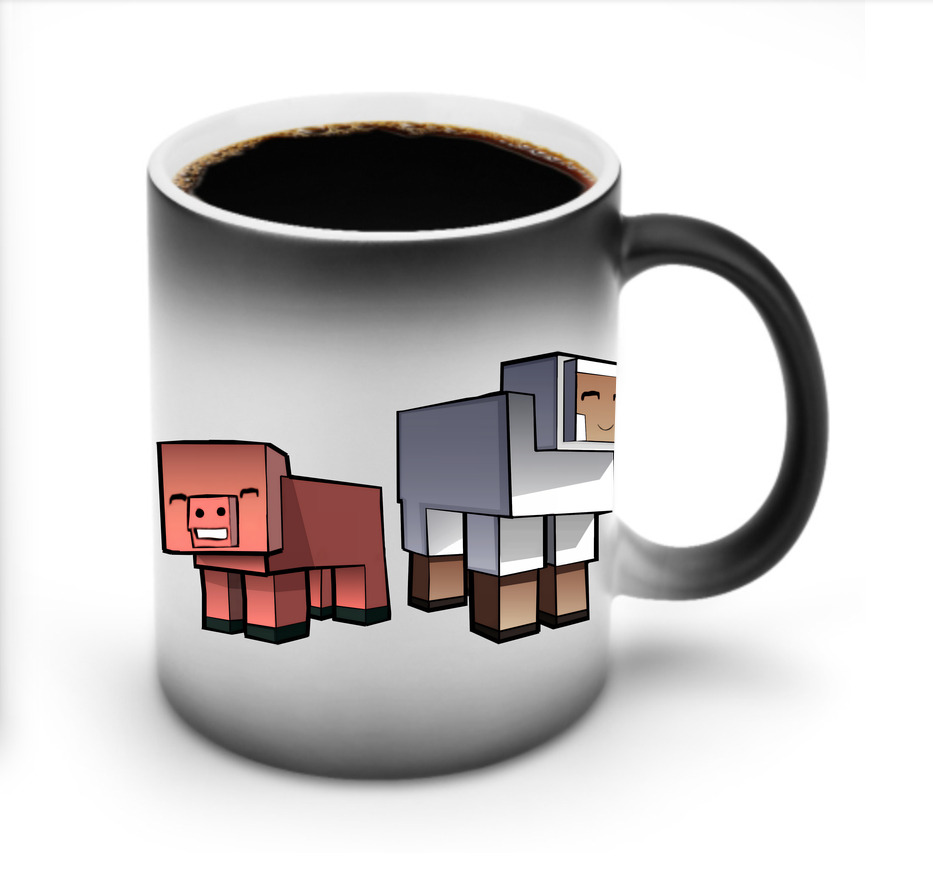 （画像用） マインクラフト ブロックの世界 Minecraft MC Block world 温度変色マグカップ