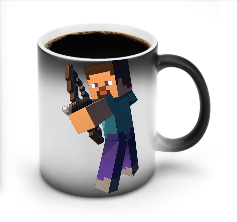 （画像用） マインクラフト ブロックの世界 Minecraft MC Block world 温度変色マグカップ