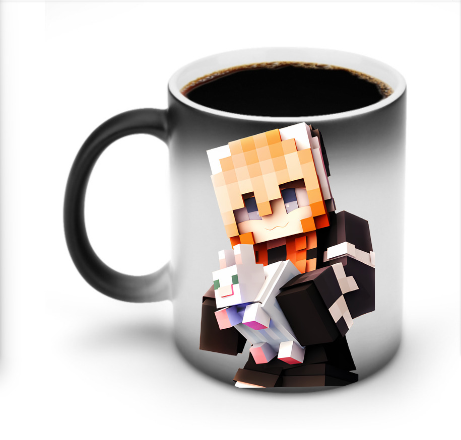 （画像用） マインクラフト ブロックの世界 Minecraft MC Block world 温度変色マグカップ