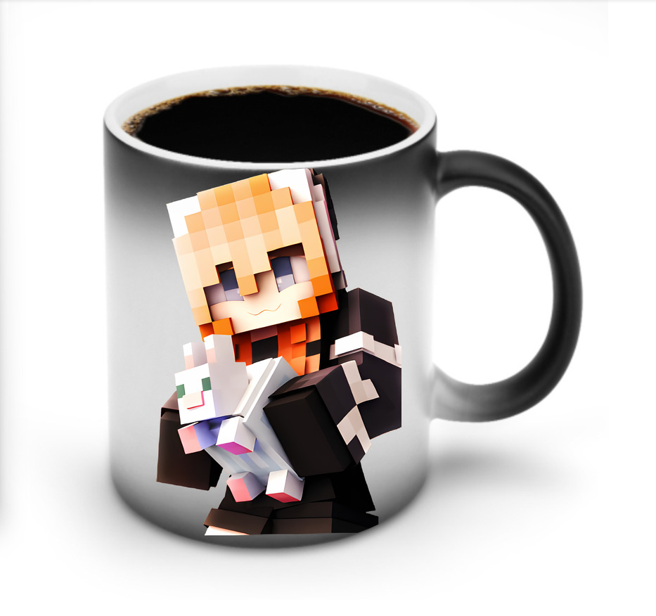 （画像用） マインクラフト ブロックの世界 Minecraft MC Block world 温度変色マグカップ