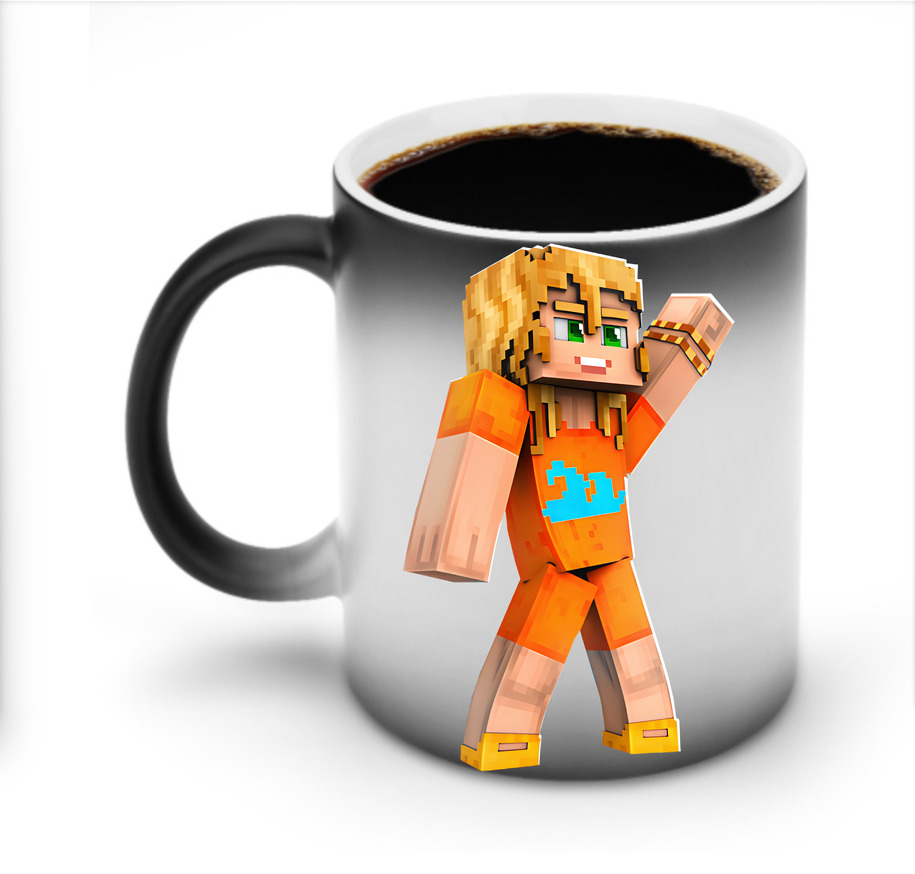 （画像用） マインクラフト ブロックの世界 Minecraft MC Block world 温度変色マグカップ
