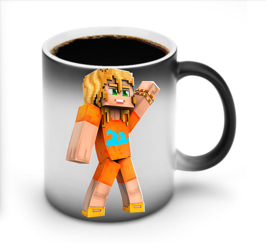 （画像用） マインクラフト ブロックの世界 Minecraft MC Block world 温度変色マグカップ