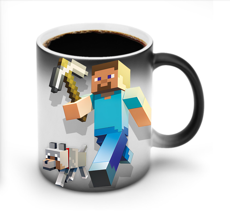 （画像用） マインクラフト ブロックの世界 Minecraft MC Block world 温度変色マグカップ
