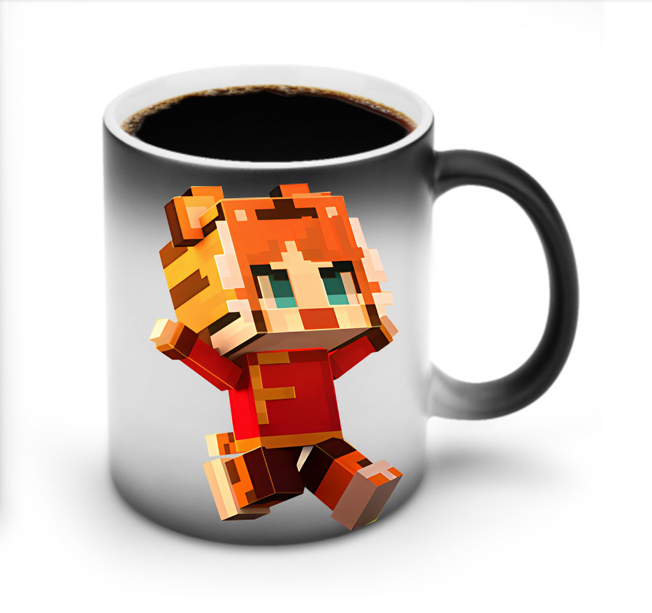 （画像用） マインクラフト ブロックの世界 Minecraft MC Block world 温度変色マグカップ