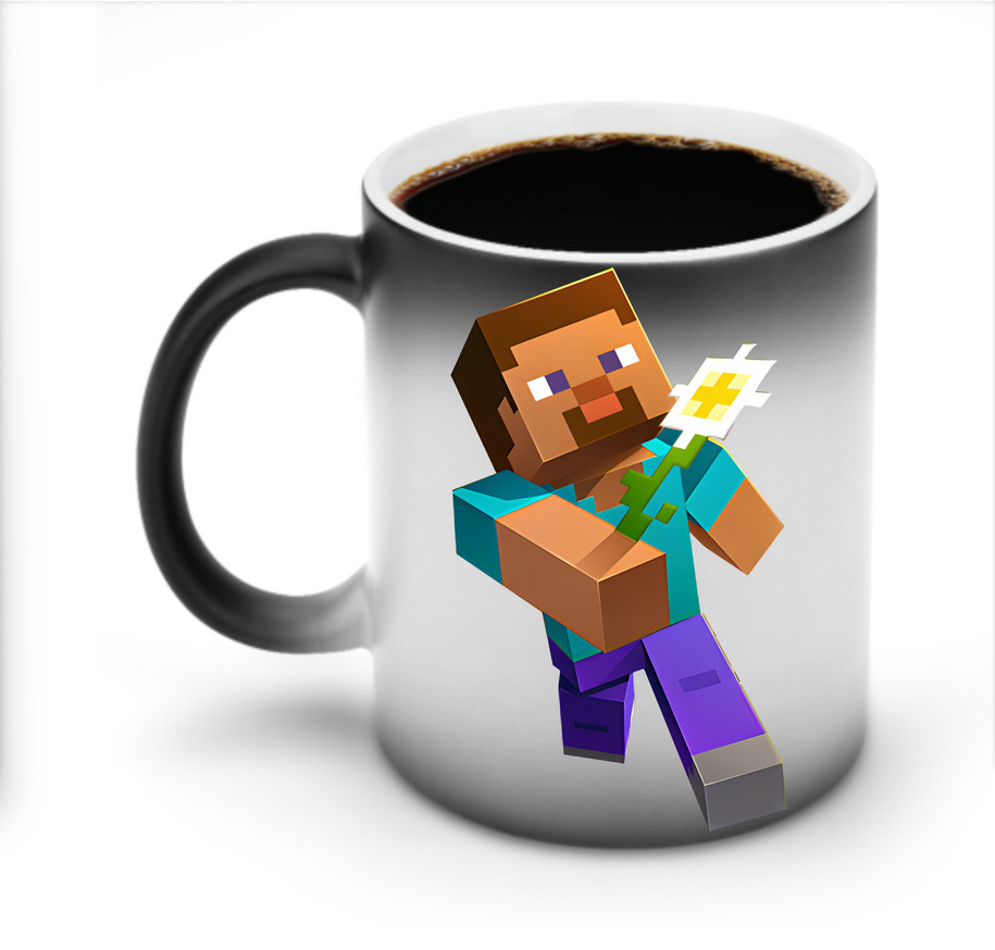 （画像用） マインクラフト ブロックの世界 Minecraft MC Block world 温度変色マグカップ