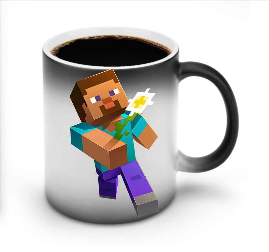 （画像用） マインクラフト ブロックの世界 Minecraft MC Block world 温度変色マグカップ
