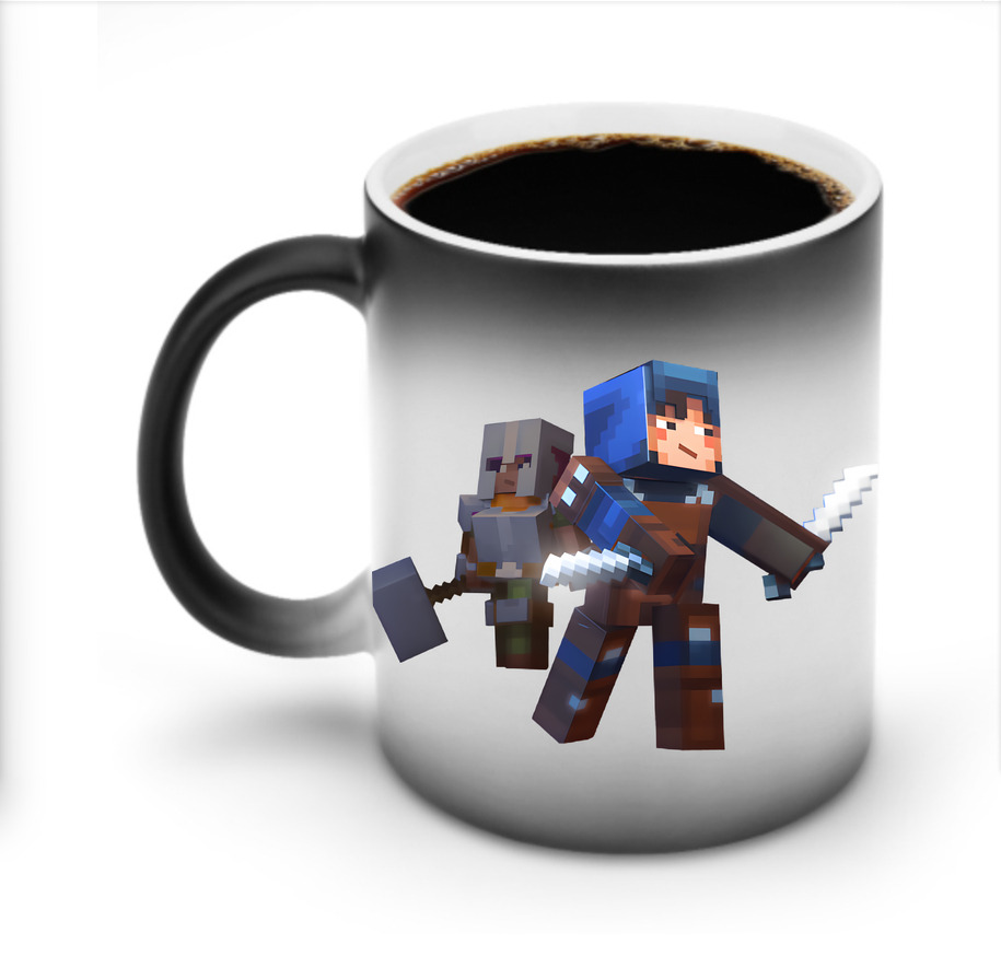 （画像用） マインクラフト ブロックの世界 Minecraft MC Block world 温度変色マグカップ