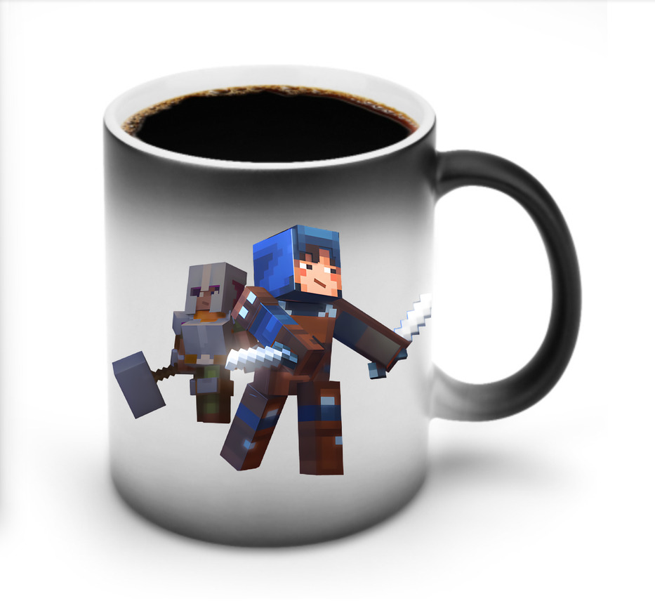 （画像用） マインクラフト ブロックの世界 Minecraft MC Block world 温度変色マグカップ