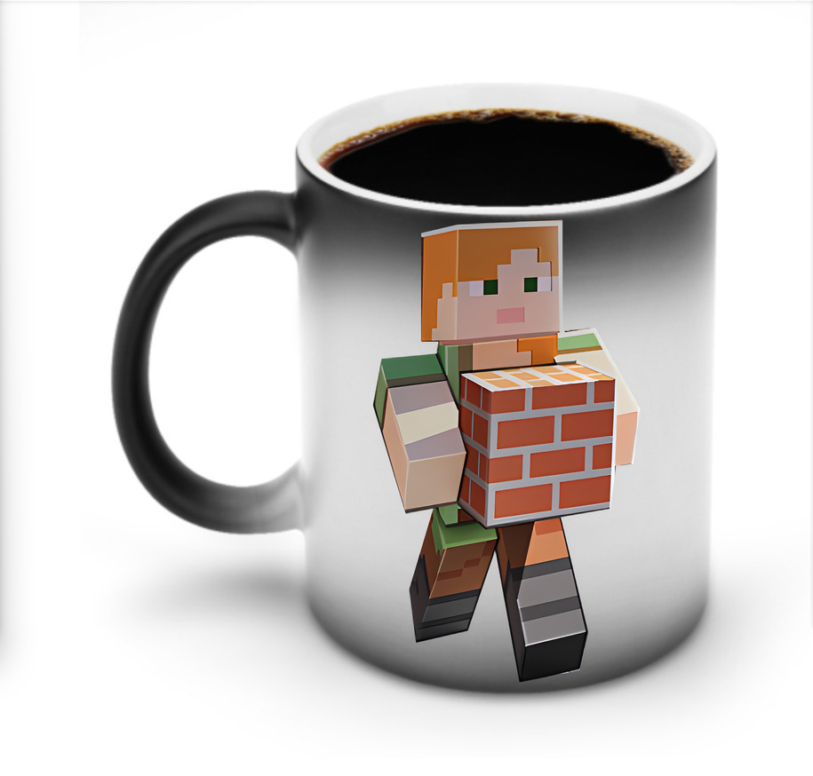 （画像用） マインクラフト ブロックの世界 Minecraft MC Block world 温度変色マグカップ