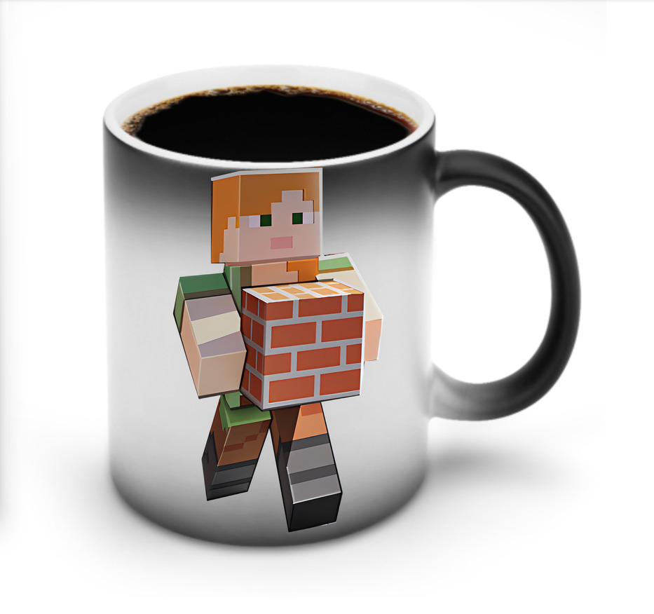（画像用） マインクラフト ブロックの世界 Minecraft MC Block world 温度変色マグカップ