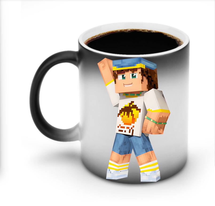 （画像用） マインクラフト ブロックの世界 Minecraft MC Block world 温度変色マグカップ