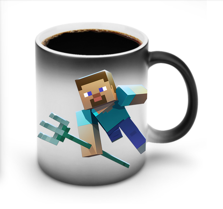 （画像用） マインクラフト ブロックの世界 Minecraft MC Block world 温度変色マグカップ