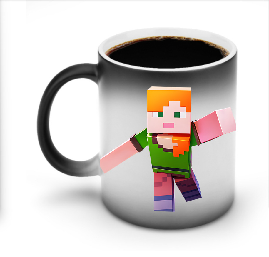 （画像用） マインクラフト ブロックの世界 Minecraft MC Block world 温度変色マグカップ