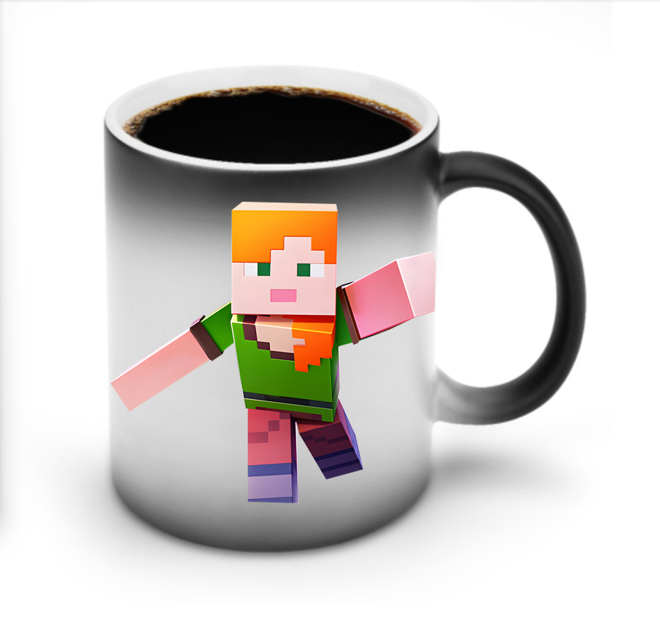 （画像用） マインクラフト ブロックの世界 Minecraft MC Block world 温度変色マグカップ