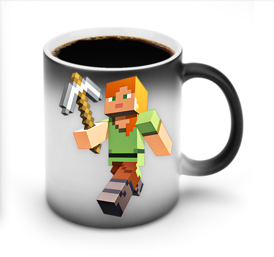 （画像用） マインクラフト ブロックの世界 Minecraft MC Block world 温度変色マグカップ