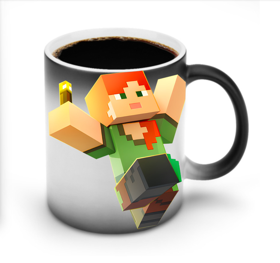 （画像用） マインクラフト ブロックの世界 Minecraft MC Block world 温度変色マグカップ