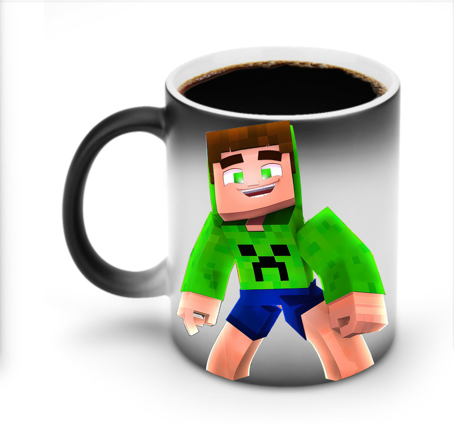 （画像用） マインクラフト ブロックの世界 Minecraft MC Block world 温度変色マグカップ