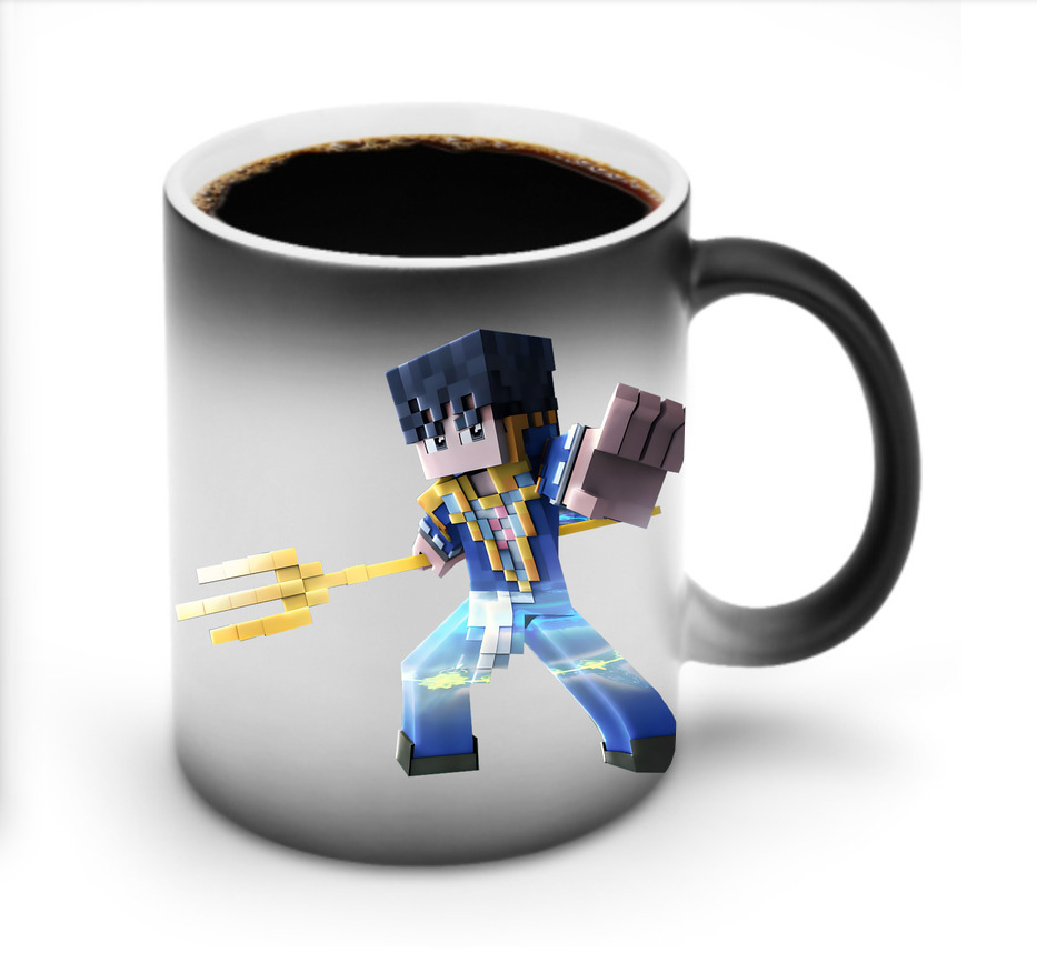 （画像用） マインクラフト ブロックの世界 Minecraft MC Block world 温度変色マグカップ