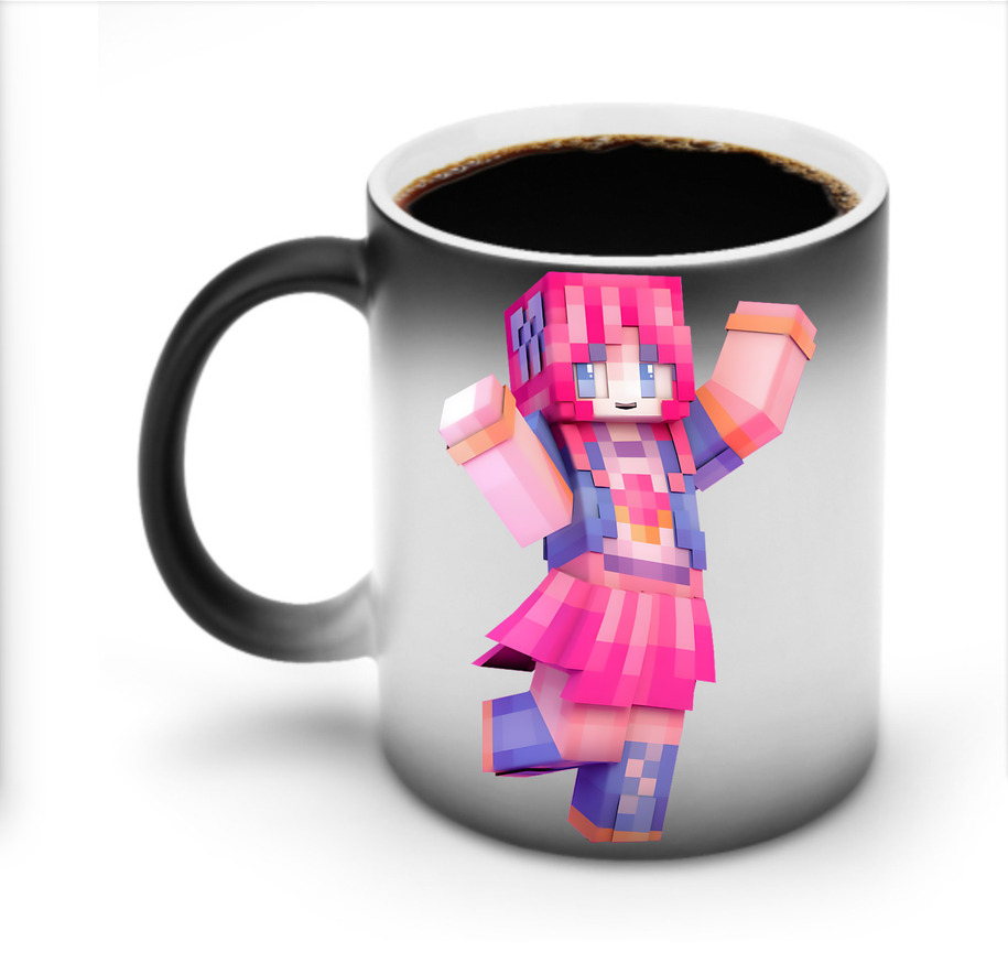 （画像用） マインクラフト ブロックの世界 Minecraft MC Block world 温度変色マグカップ