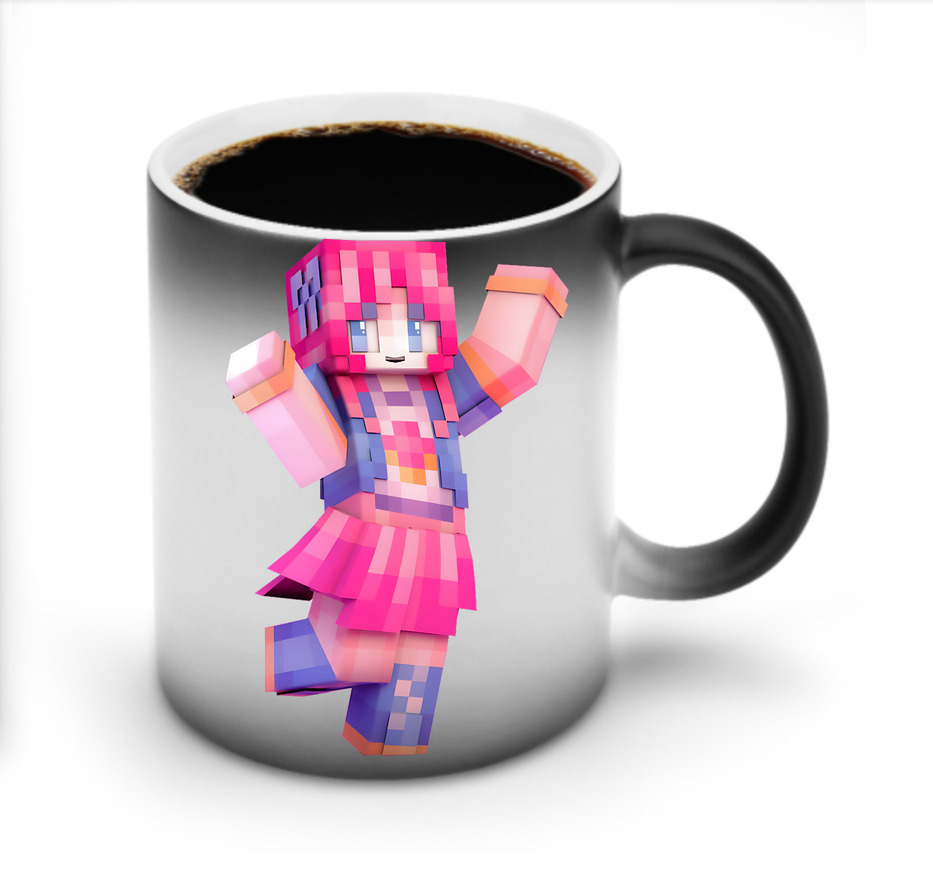（画像用） マインクラフト ブロックの世界 Minecraft MC Block world 温度変色マグカップ