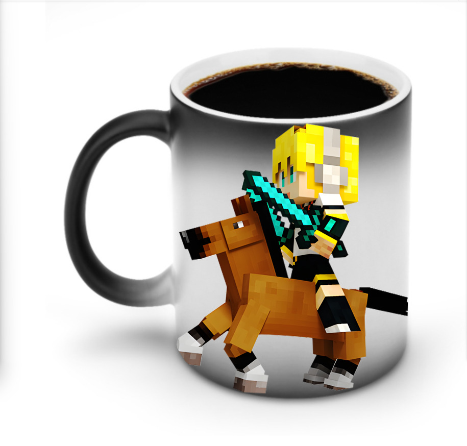 （画像用） マインクラフト ブロックの世界 Minecraft MC Block world 温度変色マグカップ