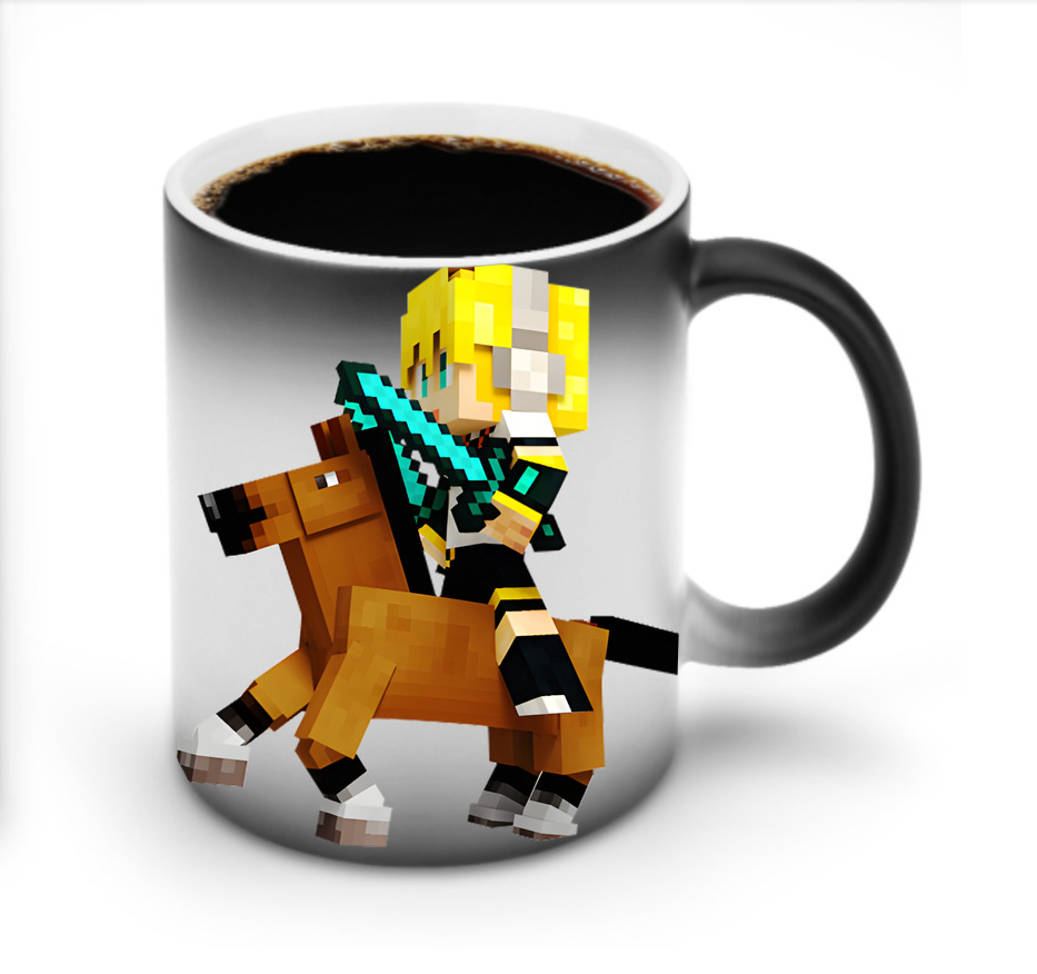 （画像用） マインクラフト ブロックの世界 Minecraft MC Block world 温度変色マグカップ