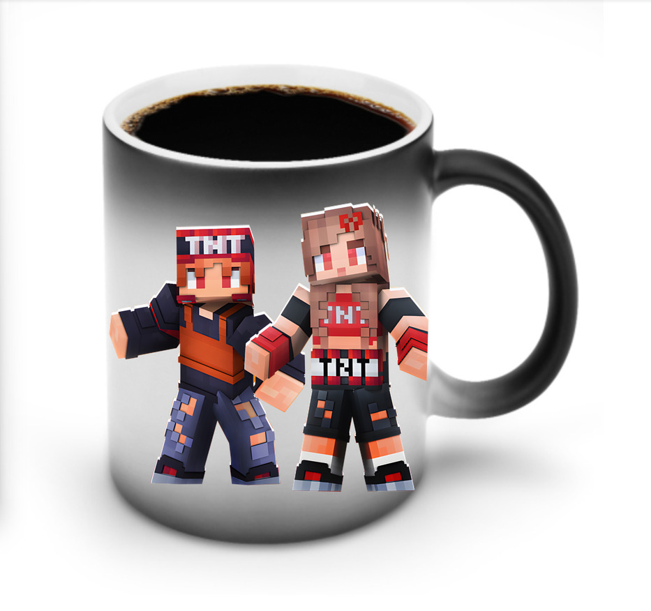 （画像用） マインクラフト ブロックの世界 Minecraft MC Block world 温度変色マグカップ