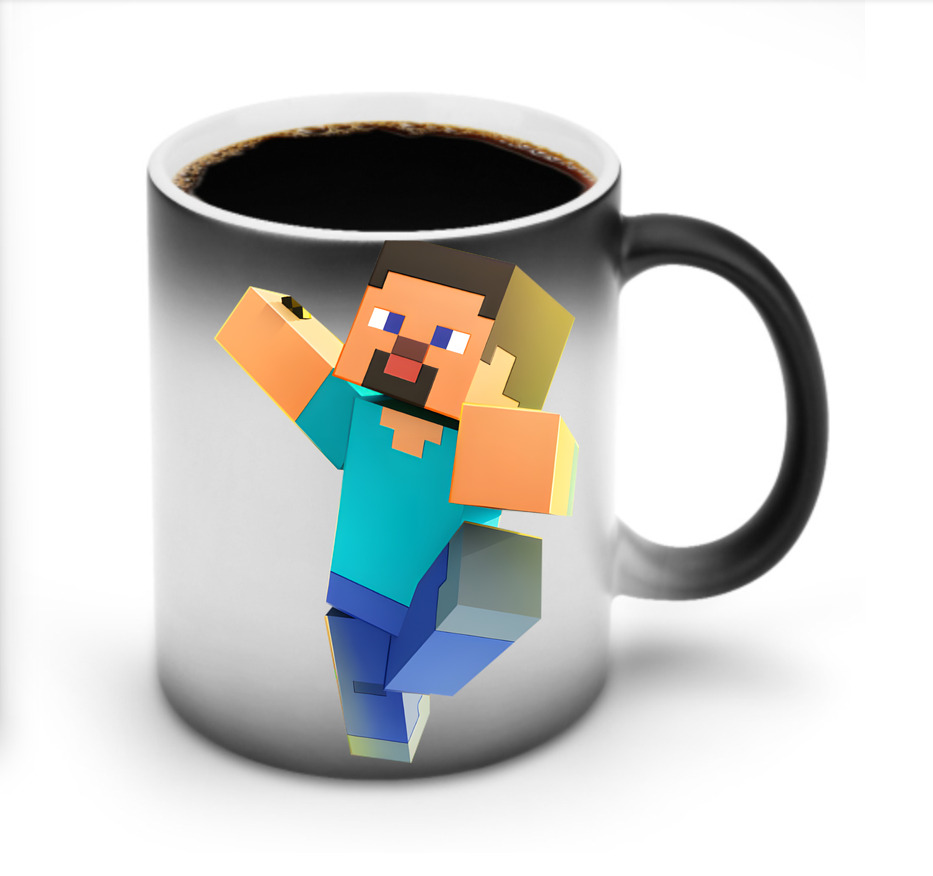 （画像用） マインクラフト ブロックの世界 Minecraft MC Block world 温度変色マグカップ