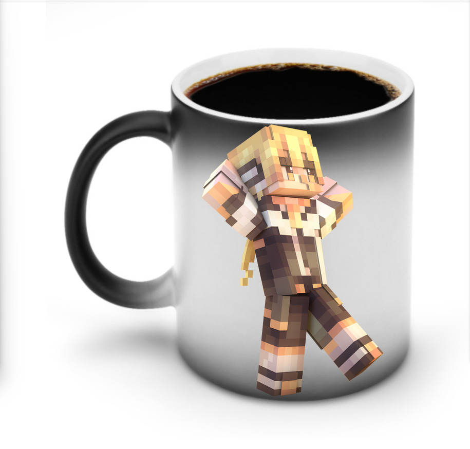（画像用） マインクラフト ブロックの世界 Minecraft MC Block world 温度変色マグカップ