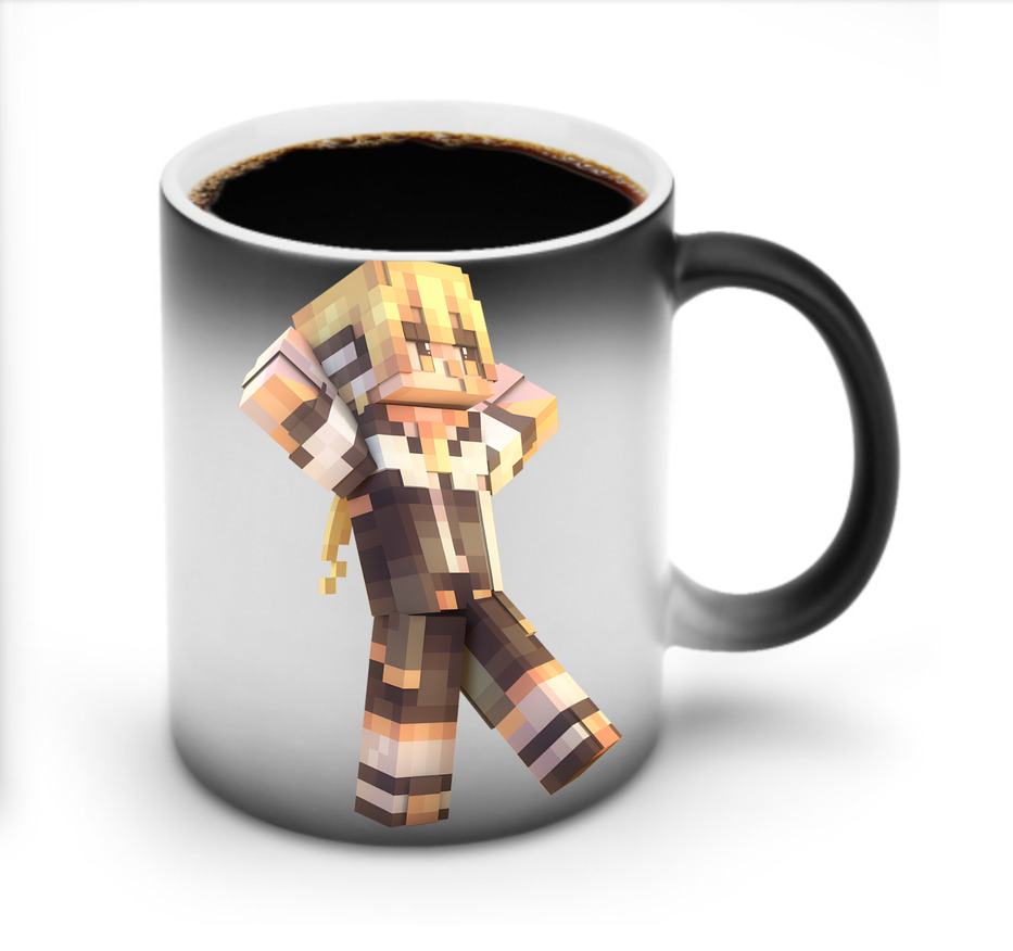（画像用） マインクラフト ブロックの世界 Minecraft MC Block world 温度変色マグカップ