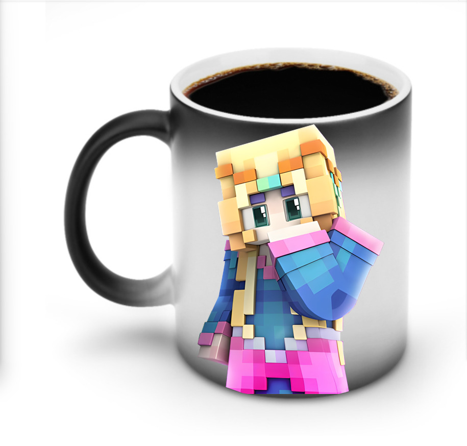 （画像用） マインクラフト ブロックの世界 Minecraft MC Block world 温度変色マグカップ