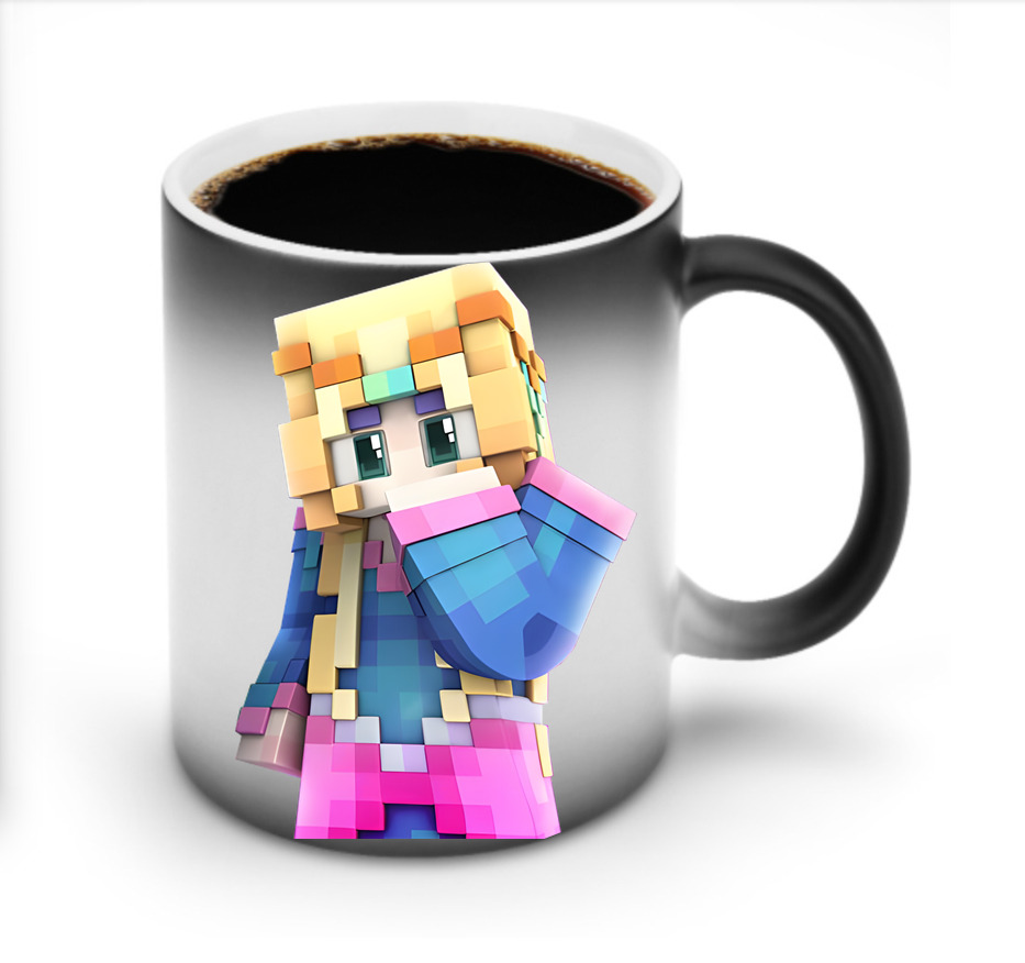 （画像用） マインクラフト ブロックの世界 Minecraft MC Block world 温度変色マグカップ