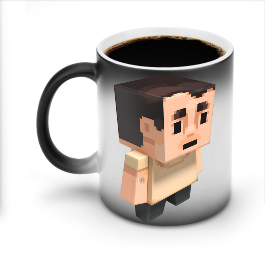 （画像用） マインクラフト ブロックの世界 Minecraft MC Block world 温度変色マグカップ