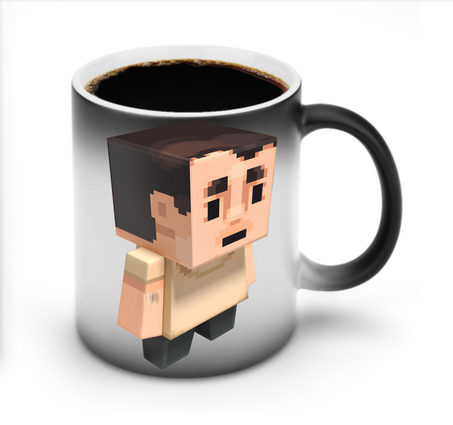 （画像用） マインクラフト ブロックの世界 Minecraft MC Block world 温度変色マグカップ