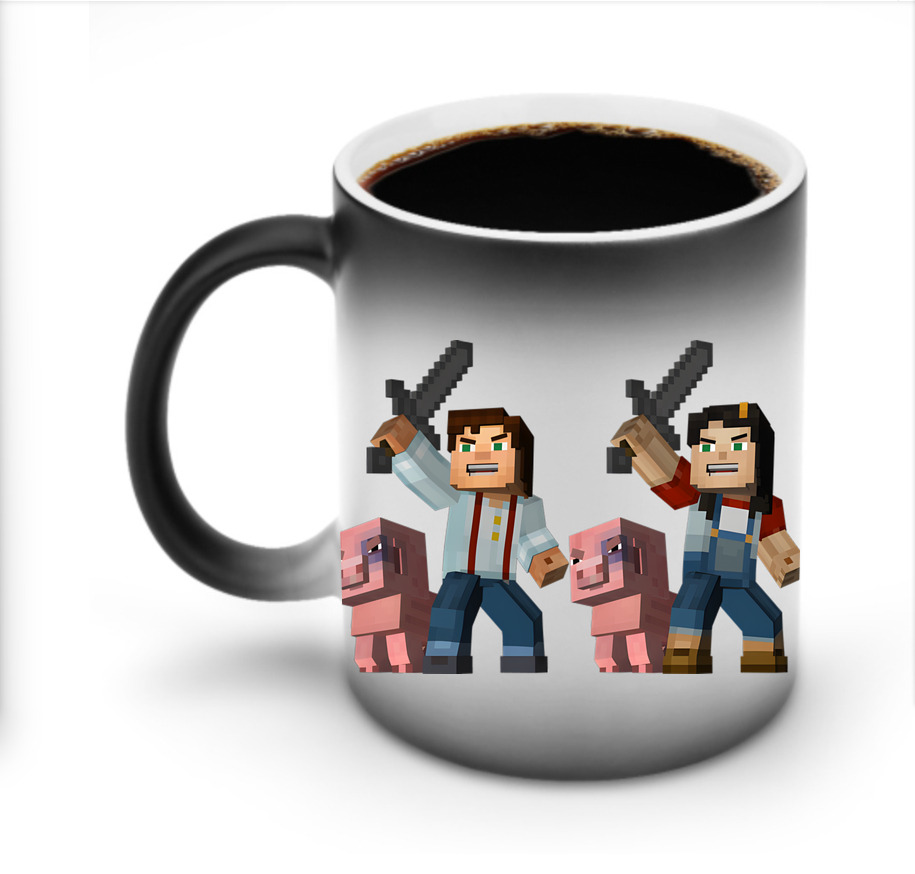 （画像用） マインクラフト ブロックの世界 Minecraft MC Block world 温度変色マグカップ