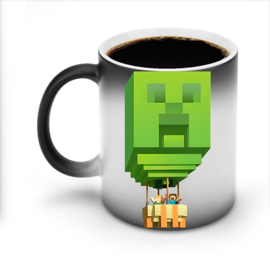 （画像用） マインクラフト ブロックの世界 Minecraft MC Block world 温度変色マグカップ