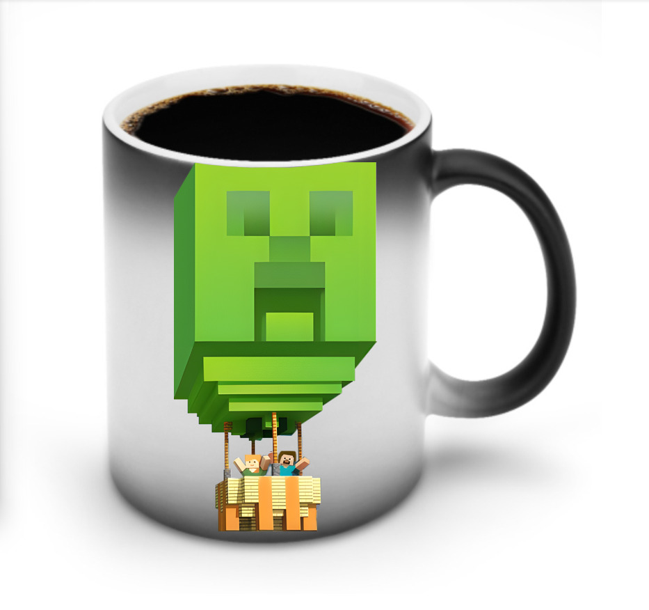 （画像用） マインクラフト ブロックの世界 Minecraft MC Block world 温度変色マグカップ