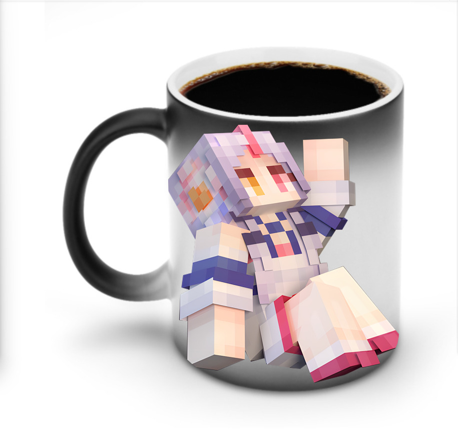 （画像用） マインクラフト ブロックの世界 Minecraft MC Block world 温度変色マグカップ