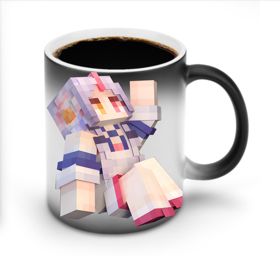 （画像用） マインクラフト ブロックの世界 Minecraft MC Block world 温度変色マグカップ