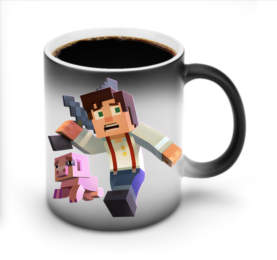 （画像用） マインクラフト ブロックの世界 Minecraft MC Block world 温度変色マグカップ
