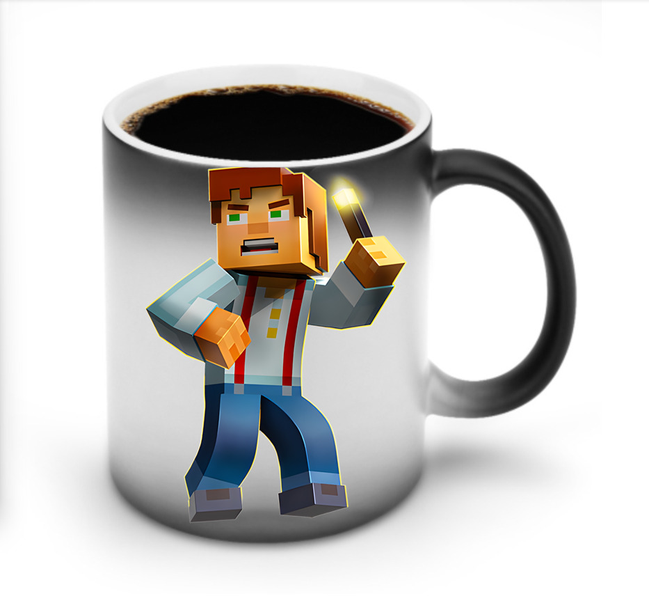 （画像用） マインクラフト ブロックの世界 Minecraft MC Block world 温度変色マグカップ