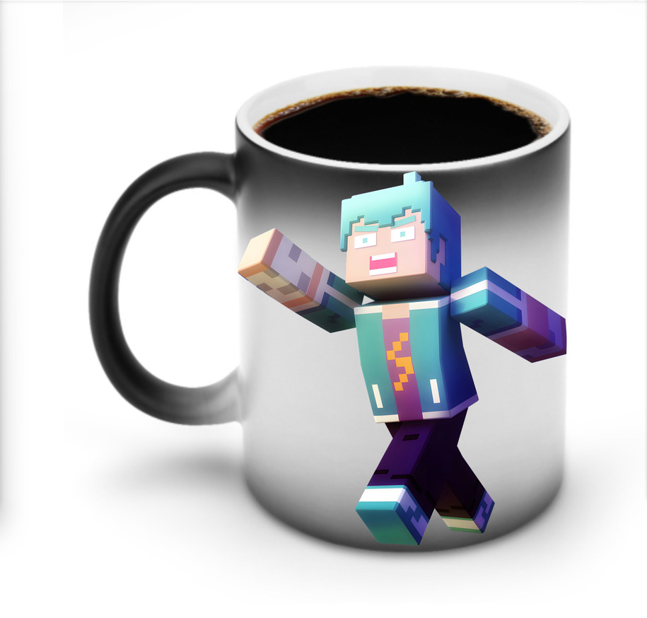 （画像用） マインクラフト ブロックの世界 Minecraft MC Block world 温度変色マグカップ