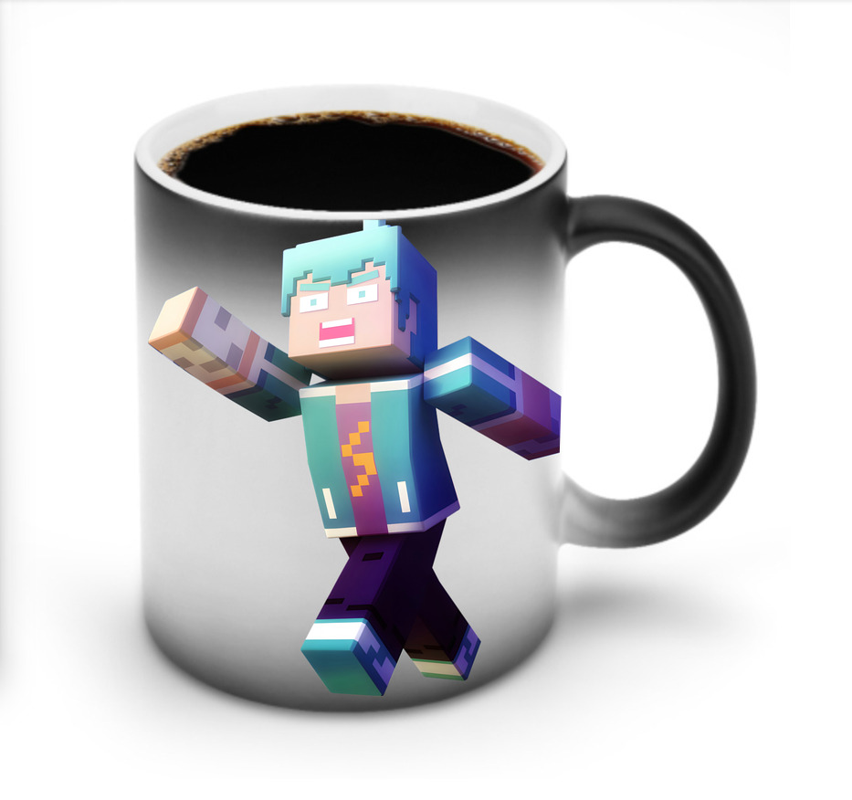 （画像用） マインクラフト ブロックの世界 Minecraft MC Block world 温度変色マグカップ