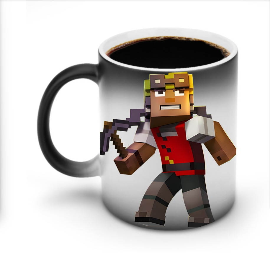 （画像用） マインクラフト ブロックの世界 Minecraft MC Block world 温度変色マグカップ
