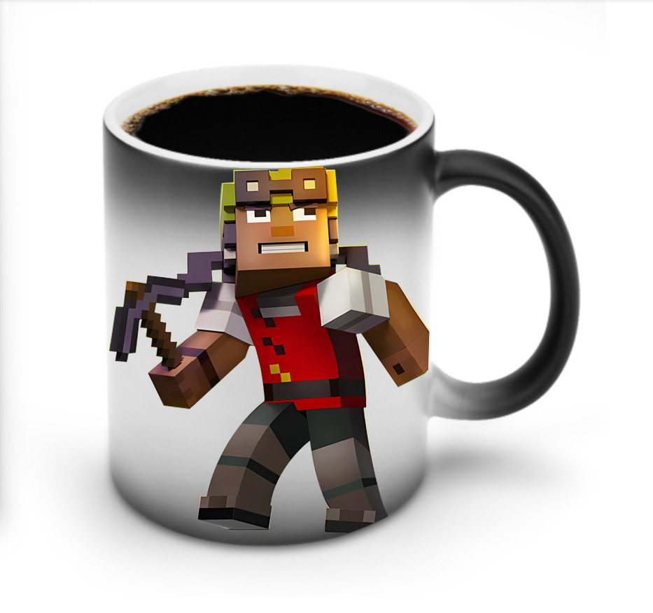 （画像用） マインクラフト ブロックの世界 Minecraft MC Block world 温度変色マグカップ