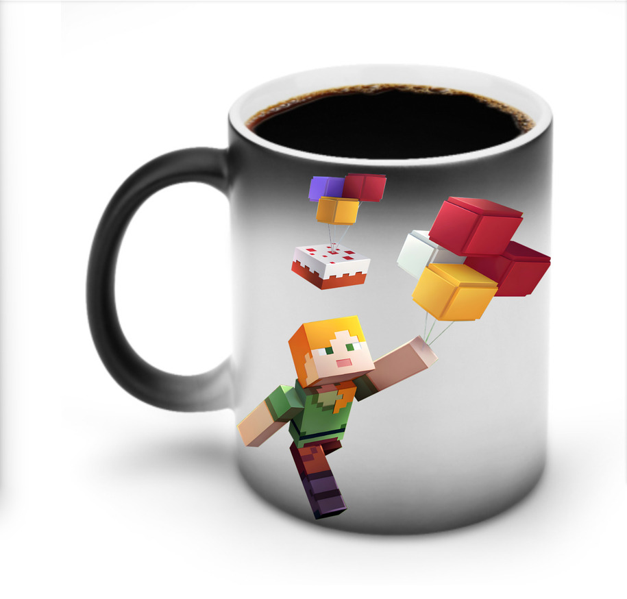 （画像用） マインクラフト ブロックの世界 Minecraft MC Block world 温度変色マグカップ