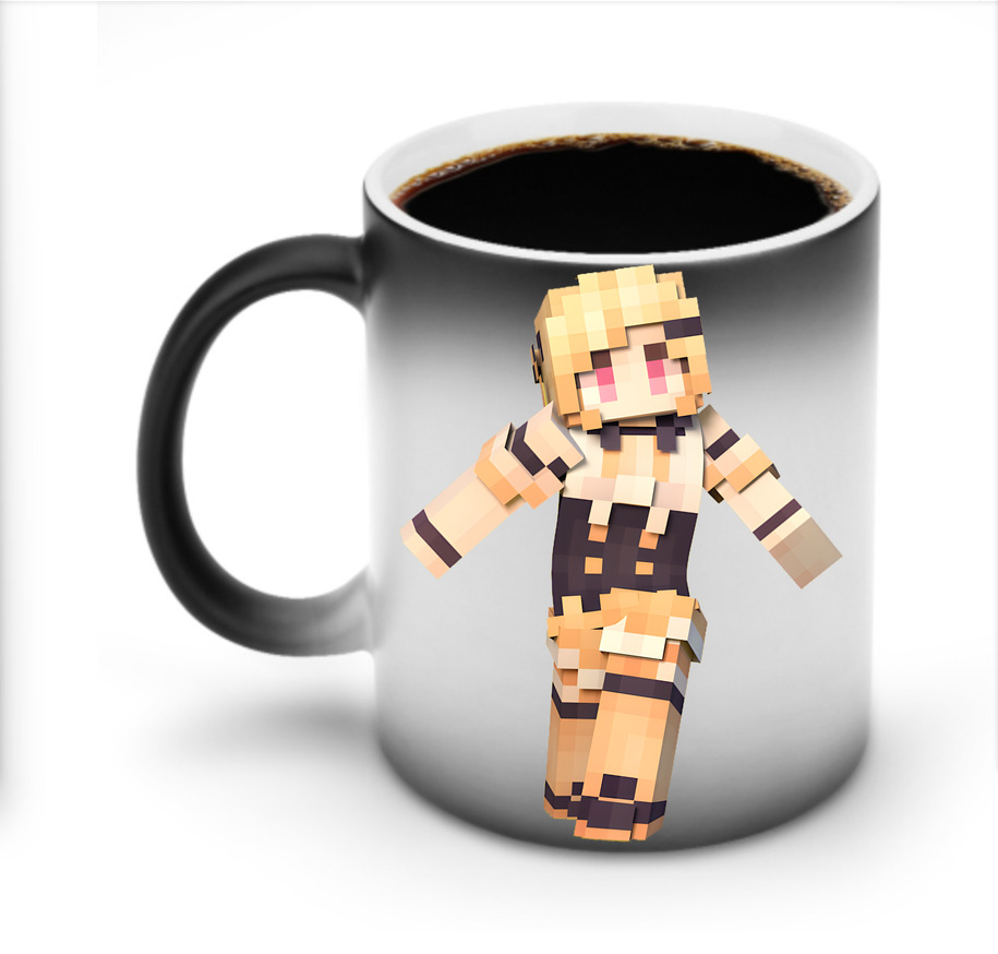 （画像用） マインクラフト ブロックの世界 Minecraft MC Block world 温度変色マグカップ